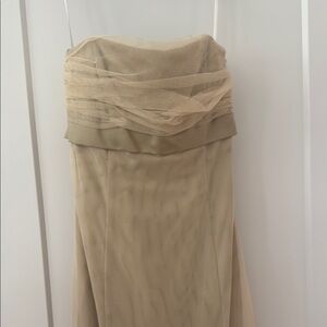 Vera Wang Strapless Dress in Elegant Beige